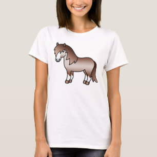 Red Roan Shetland Pony Niedlicher Cartoon Illustra T-Shirt