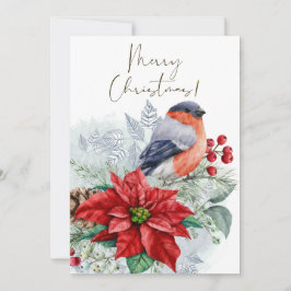 Red Robin Bird Watercolor Winter Weihnachten