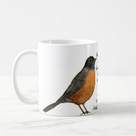 Red Robin Bird White Coffee Tasse