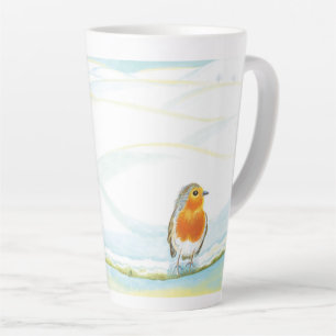 Red Robin Bird & Winter Landschaft Milchtasse
