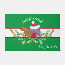 Red Robin Floral Door Mat Fußmatte