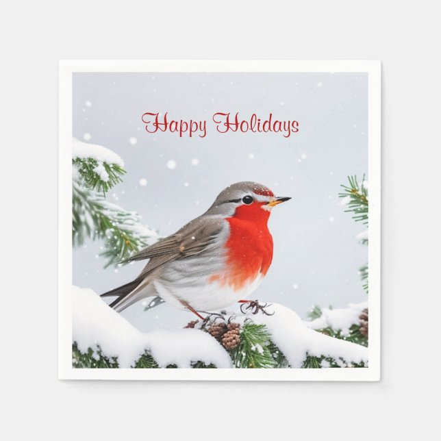 Red Robin Holiday Weihnachtsbuch Napkin Serviette (Vorderseite)
