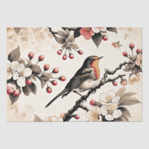Red Robin und Cherry Blossom Baum Bird Michigan Seidenpapier