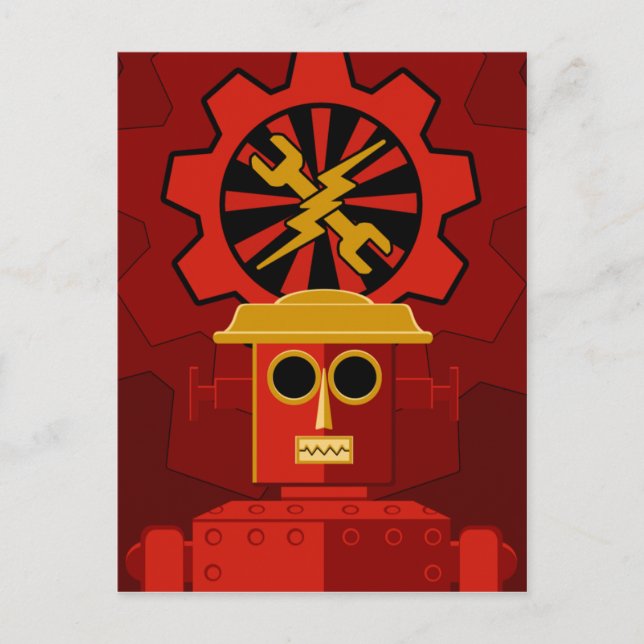 Red Robot Postkarte (Vorderseite)