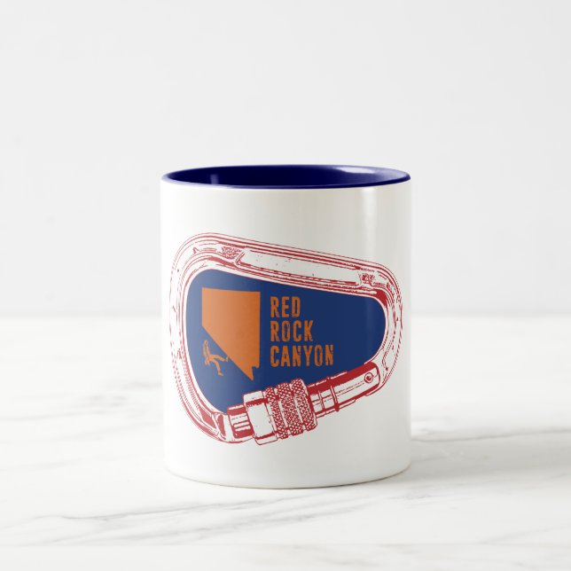 Red Rock Canyon Klettersteig Carabiner Zweifarbige Tasse (Mittel)