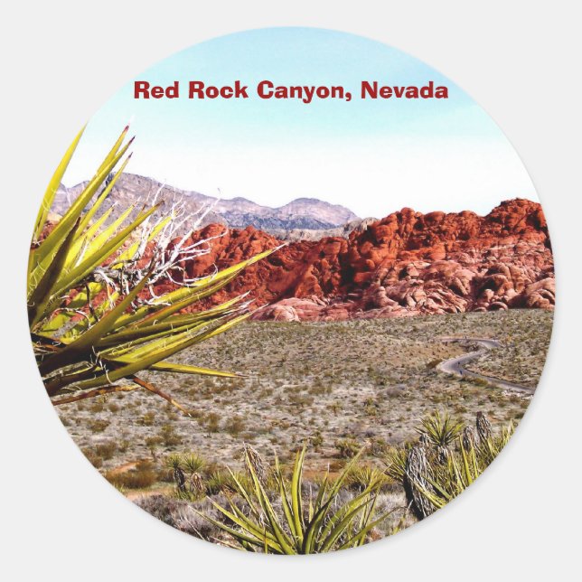 Red Rock Canyon, Nevada Runder Aufkleber (Vorderseite)