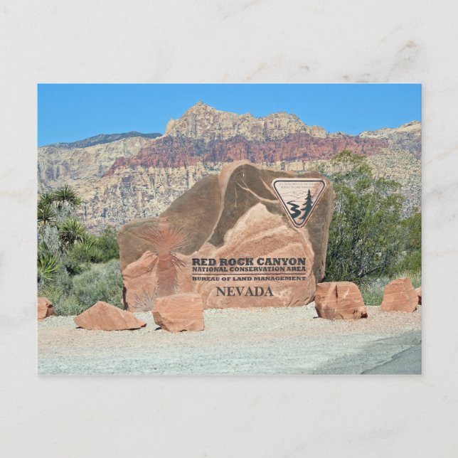 Red Rock Canyon NV Sign Postcard! Postkarte (Vorderseite)