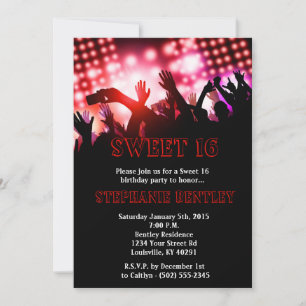 Red Rock Star Sweet 16 Geburtstag Einladung