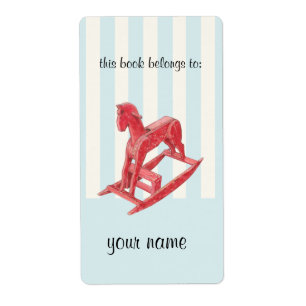 Red Rocking Horse rayures Étiquette plaque d'immat