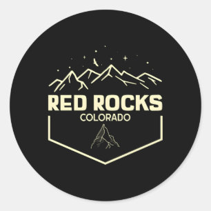 Red Rocks Colorado Episches Mondlicht Runder Aufkleber
