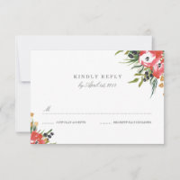 Red Romance Wedding RSVP Card