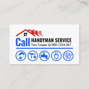 Red Roof Calling Handyman Service Visitenkarte