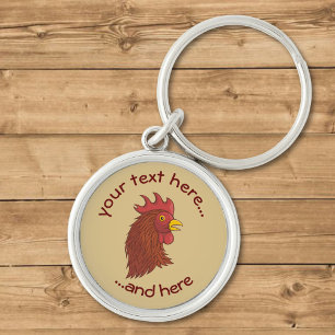 Red Rooster's Head Schlüsselanhänger