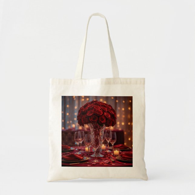 Red Rose Aesthetic Valentine Romantic Tote Bag Tragetasche (Vorne)