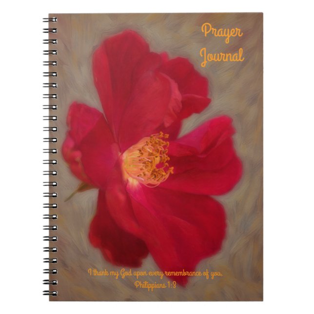 Red Rose Art Prayer Journal Bible Verse (Devant)