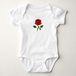 Red Rose Baby Bodysuit Strampler