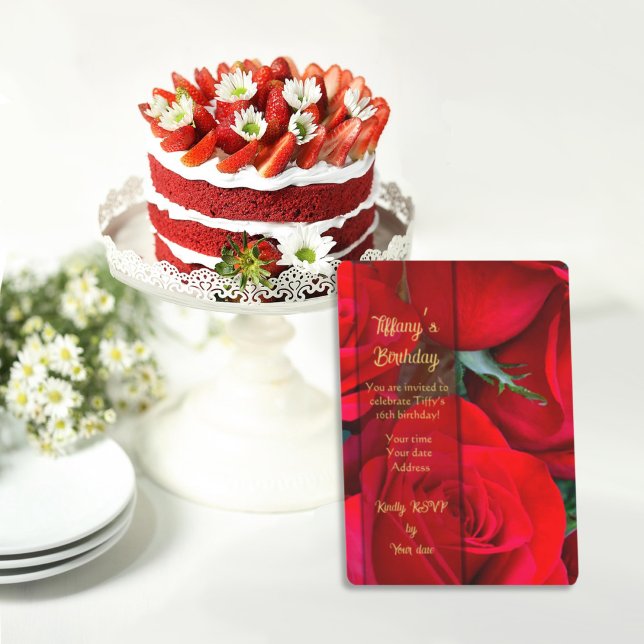 Red Rose Birthday Card Dankeskarte (Von Creator hochgeladen)