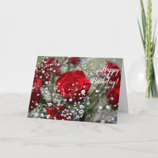Red Rose Bouquet Bonne Carte de voeux d'anniversai