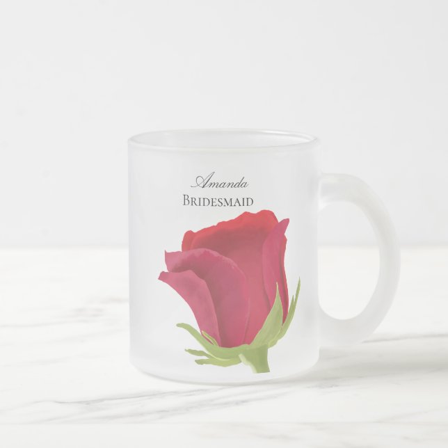 Red Rose Bridesmaid nom cadeau Mug (Droit)