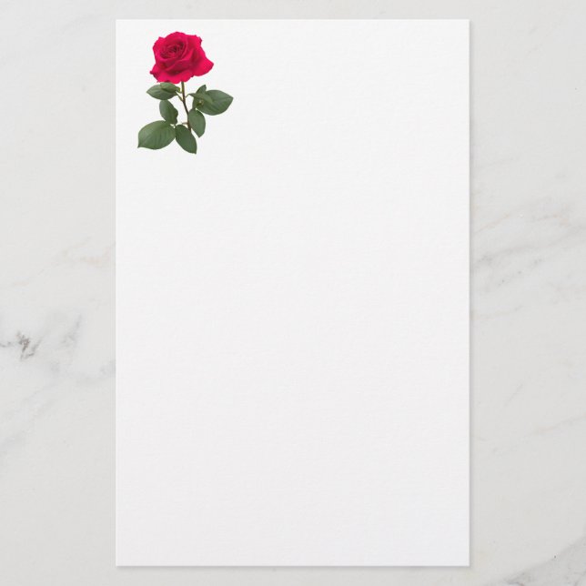 Red Rose Briefpapier (Vorderseite)