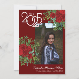 Red Rose Faire-part d'obtention du diplôme