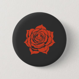 Red Rose Floral Design - Standard Button
