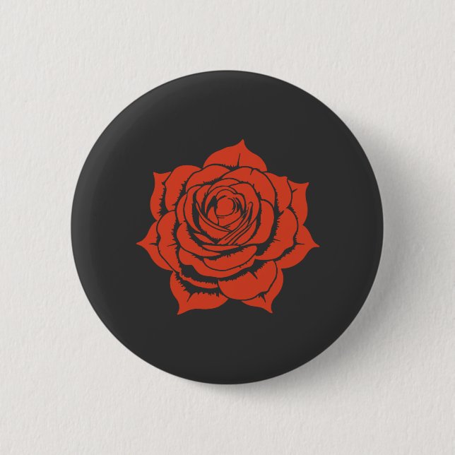 Red Rose Floral Design - Standard Button (Vorderseite)