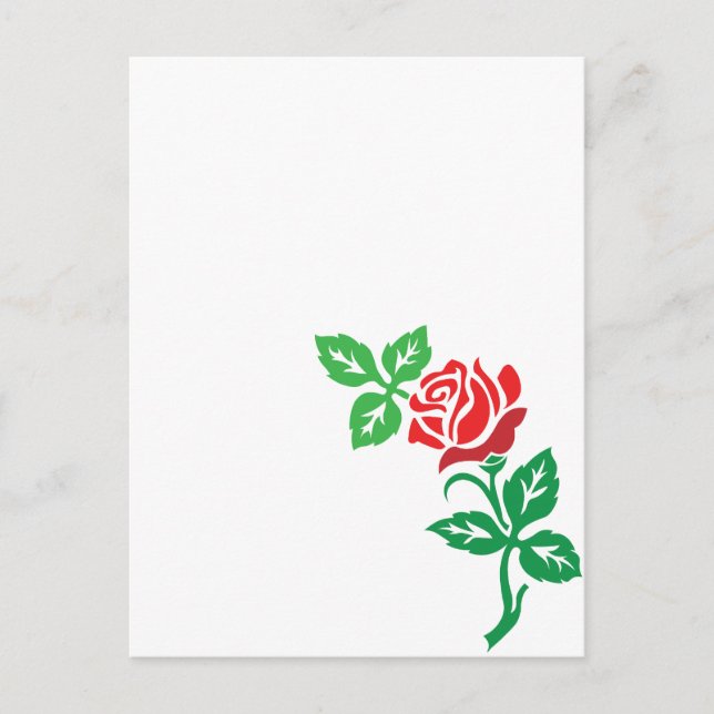 Red Rose Flower Design – Classic Floral Beauty Postkarte (Vorderseite)