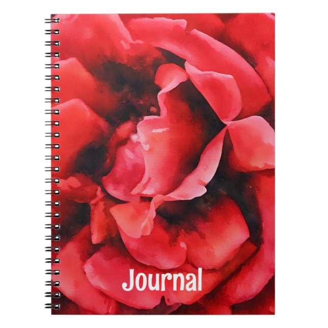 Red Rose Flower Petals Art Journal Personnaliser (Devant)