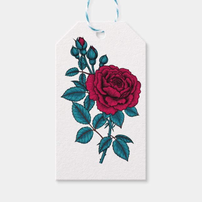 Red Rose Geschenkanhänger (Vorderseite)