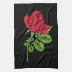 Red Rose Geschirrtuch