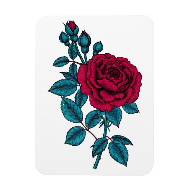 Red Rose Magnet (Vertikal)