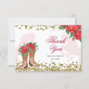 Red Rose Mexicaine Mis Carte de remerciements
