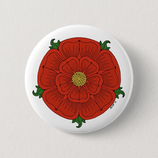 Red Rose of Lancaster Button (Vorderseite)