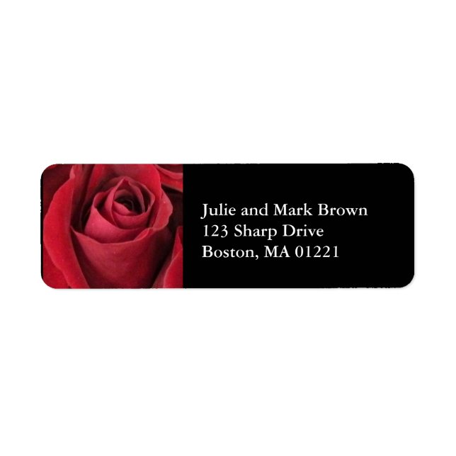 Red Rose Return Address Label (Vorne)