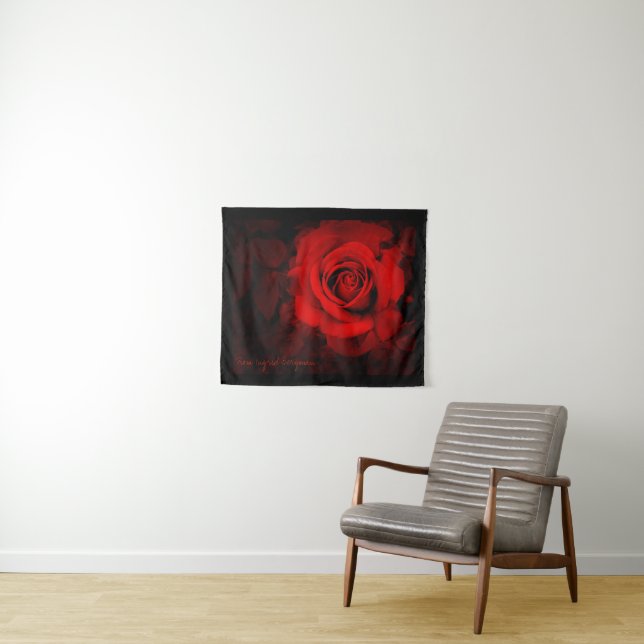 Red Rose [Tapestry] Wandteppich (Beispiel (Horizontal))