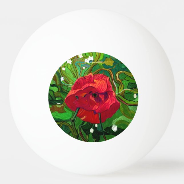 RED ROSE  TISCHTENNISBALL (Vorderseite)