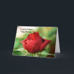 Red Rose To my God Mother Happy Birthday Card Karte<br><div class="desc">A Close up fotograph of a beautiful single red rose</div>