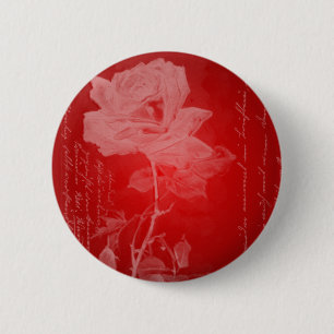 Red Rose Valentine Button