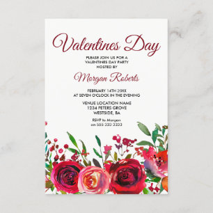 Red Rose Valentines Jour Invitation