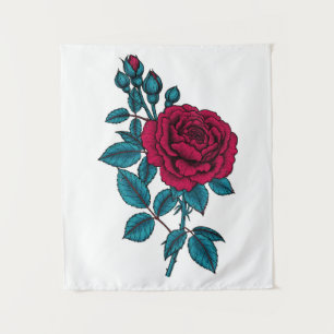 Red Rose Wandteppich