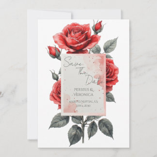Red Rose Wedding Invitation Einladung
