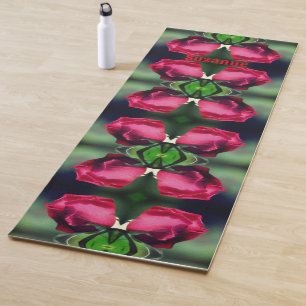 Red Rosenknospe Bending Abstrakt Personalisiert Yogamatte