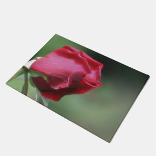 Red Rosenknospe Bending Blume Fußmatte