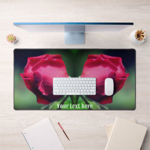 Red Rosenknospe Bending Blume Personalisiert Schreibtischunterlage