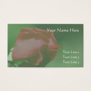 Red Rosenknospe Up Nah Blumen Business Card
