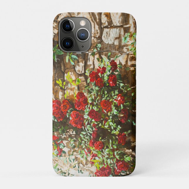 Red Roses Against a Stone Wall Case-Mate iPhone Hülle (Rückseite)