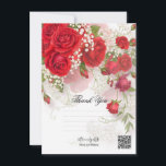 Red Roses & Babys Breath Elegant Floral Wedding Einladung<br><div class="desc">Thank You Card. Check out other items in this matching suite.</div>