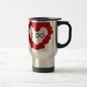 Red Roses Coeur Je fais Bling Café Thé Voyage Mug