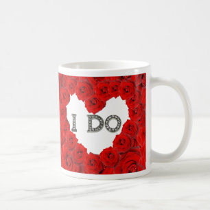 Red Roses Coeur Je fais Bling Mariage Mug